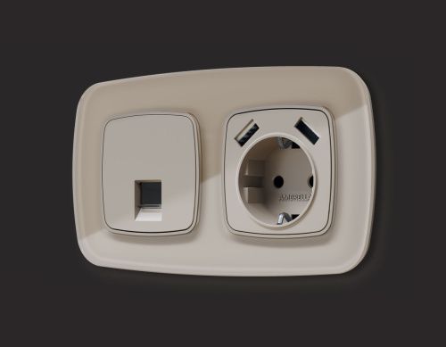 Комплект механизма компьютерной розетки Ambrella Volt MO372005 - фото 3