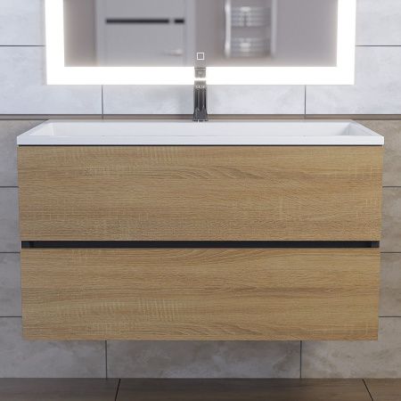 Тумба с раковиной Uperwood Barsa 29830205649 90х50 цвет коричневый/черный