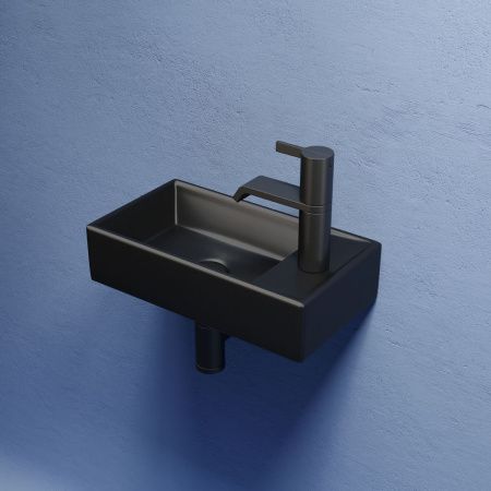 Раковина из сантехнического фарфора Ceramica Nova ELEMENT CN6051LMB 40х20 подвесная цвет черный 1 отверстие под смеситель