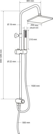 Душевая стойка Aquanet Practic AF100-70-S-C настенная цвет хром