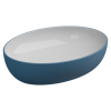 Раковина керамическая GSG Ceramic Design Easy EALAVOV55BI000/027 60х40 накладная цвет белый/синий без отверстий под смеситель