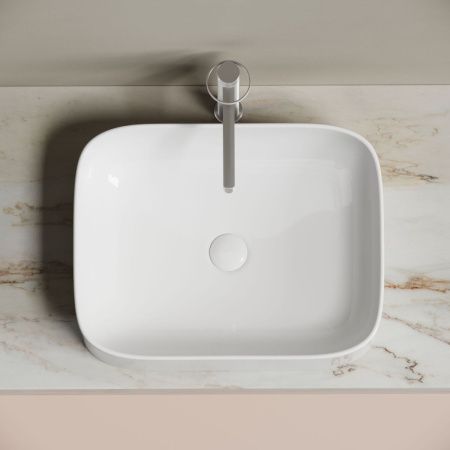 Раковина из сантехнического фарфора Ceramica Nova ELEMENT CN6052 50х40 накладная цвет белый без отверстий под смеситель