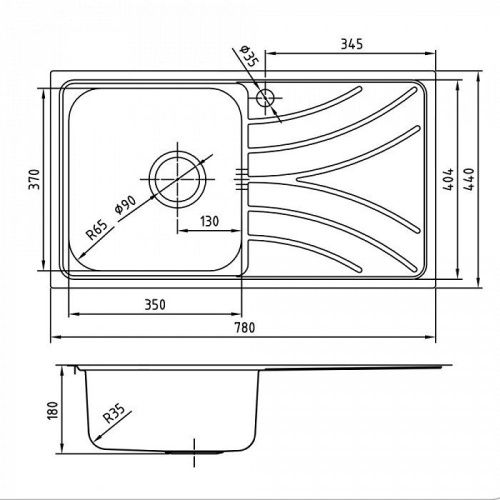 Кухонная мойка IDDIS Arro ARR78PLi77 78х44 цвет хром поверхность глянцевая - фото 2