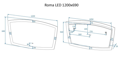 Зеркало Art&Max ROMA AM-Rom-1200-700-DS-F 120х70 - фото 3