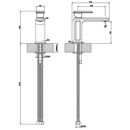 Смеситель Gessi Eleganza 46002#713 на раковину латунь