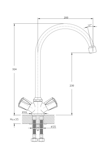 Смеситель для кухни Rush Pioneer PI7950-23 на мойку хром - фото 2