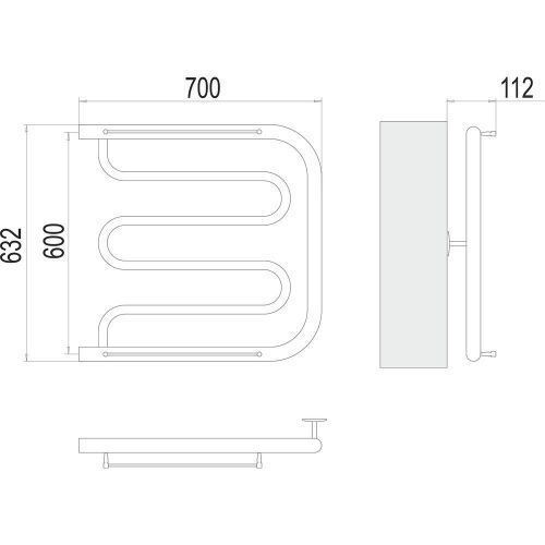 Полотенцесушитель водяной Terminus 4620768881343 70х65 хром - фото 3