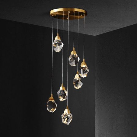 Светильник подвесной Delight Collection Crystal rock (Црыстал роцк) MD-020B-7 gold