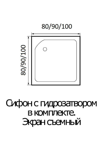 Душевой поддон WEMOR 100/24 S (10000003408) 100х100 акрил белый - фото 2