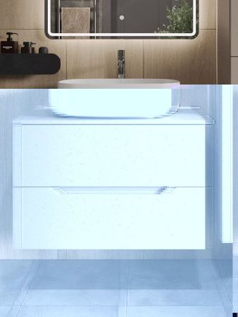 Тумба с раковиной Orange Line Li-80TuLMDF+B07-540W 80х50 цвет бежевый