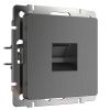 Розетка Ethernet RJ-45 Werkel Графит рифленый 4690389158674