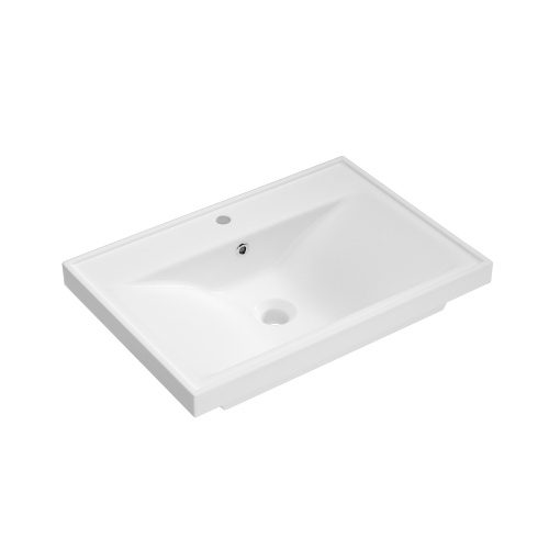 Раковина из сантехнического фарфора Wellsee FreeDom 151104000 65х46 подвесная цвет белый глянцевый 1 отверстие под смеситель - фото 2