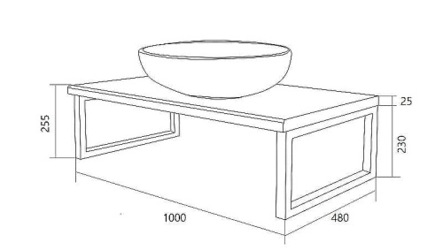 Столешница 1MarKa Grunge Loft У85832 100х48 накладная цвет дуб вотан - фото 5