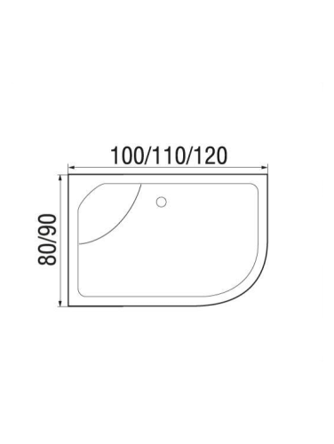Душевой поддон WEMOR 100/80/44 L (10000006113) 100х80 акрил белый - фото 2