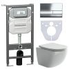 Инсталляция с кнопкой + унитаз + шумоизоляция Ceramica Nova CN3009_1002CH_1000