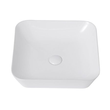 Раковина керамическая Abber RECHTECK AC2205 40х40 накладная цвет белый без отверстий под смеситель