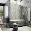 Душевая шторка на ванну Maybah Glass MGV-143-1у 65х140 стекло тонированное профиль белый ориентация универсальная