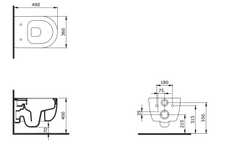 Чаша унитаза подвесная Allen Brau Priority 4.31002.20 цвет белый без сиденья безободковая каскадный смыв