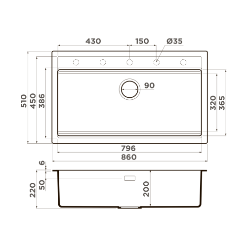 Кухонная мойка Omoikiri Kitagawa 86-LB 4993794 86х51 цвет графит - фото 2