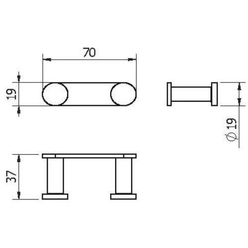Планка 2 крючка Langberger Accessories 28032A - фото 3