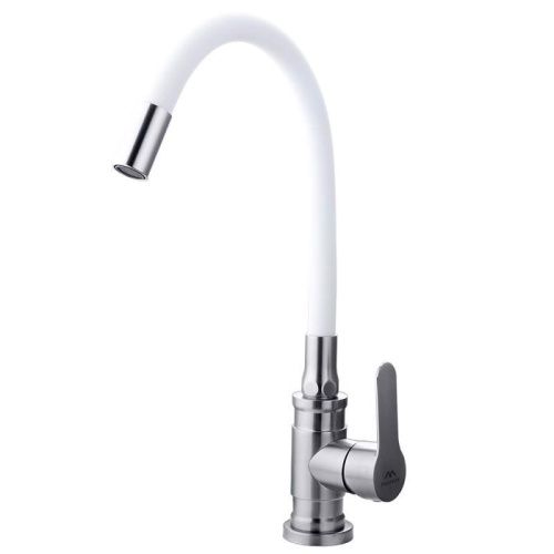 Смеситель для кухни Fashun A54401-8 на мойку сатин/белый - фото 2