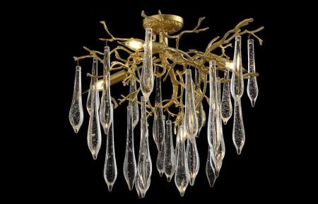 Люстра потолочная Crystal Lux Reina (Реина) Reina PL5 D600 Gold Pearl