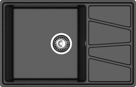 Кухонная мойка Granfest Vertex V-780L черный 78х50 цвет черный поверхность матовая