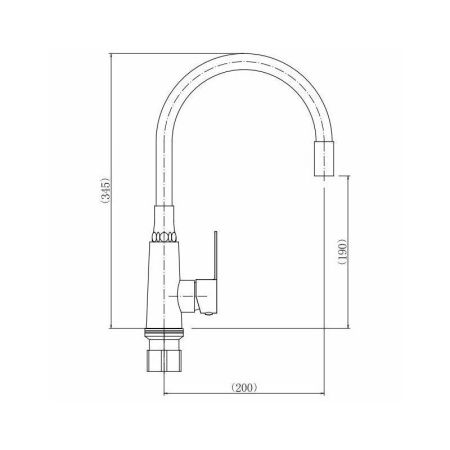 Смеситель для кухни Fashun A54301-16 на мойку коричневый/сатин