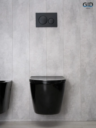 Унитаз подвесной Gid Convexo 62204Y черный глянцевый с сиденьем микролифт безободковый смыв торнадо