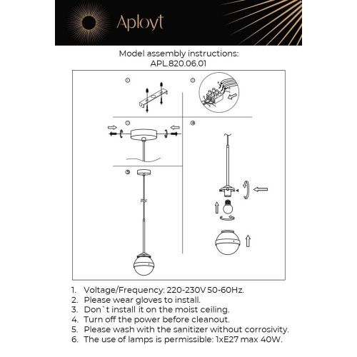 Светильник подвесной Aployt Lulu (Лулу) APL.820.06.01 - фото 2