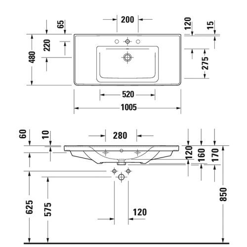 Раковина Duravit D-Neo 100,5 см 2367100000 накладная цвет белый - фото 2