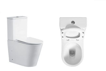 Унитаз напольный с бачком Cerutti SPA CT10560 белый с сиденьем микролифт безободковый смыв торнадо