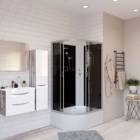 Душевая кабина Niagara Classic 25101434RBK 120х80 асимметричная без крыши ориентация правая