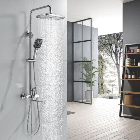 Душевая стойка Shevanik S6236 настенная цвет хром
