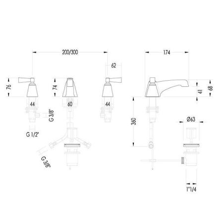 Смеситель Devon Devon Vip Time 3VPTIME200CRNE на раковину хром