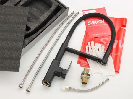 Смеситель для кухни Savol S-L1808H-01 на столешницу черный