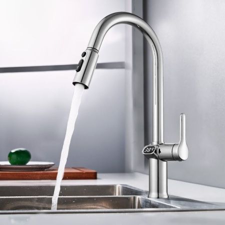 Смеситель для кухни Esko Kitchen K15 LED на мойку хром