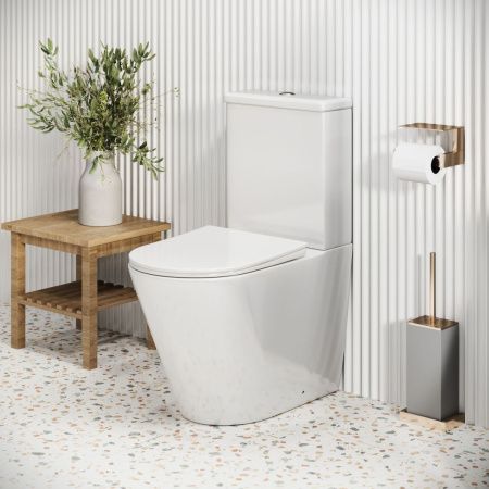 Унитаз напольный с бачком Grossman Color GR-4480S белый с сиденьем микролифт безободковый каскадный смыв