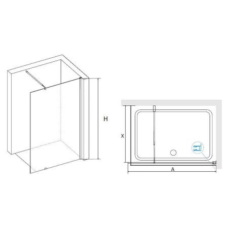 Душевая перегородка RGW Walk In 411002107-41 70х195 стекло текстурное профиль хром