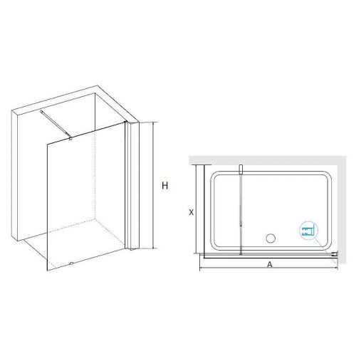 Душевая перегородка RGW Walk In 411002107-41 70х195 стекло текстурное профиль хром - фото 4