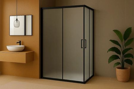 Душевой уголок Royal Bath HPD RB7100HPD-C-BL 100х70 стекло матовое профиль черный без поддона