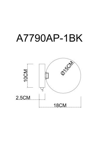 Бра Arte Lamp Vincent (Винцент) A7790AP-1BK - фото 3