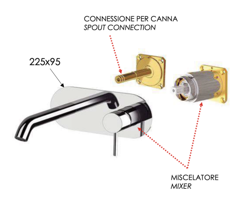 Смеситель для раковины Remer X Style X15KBNO встраиваемый в стену черный - фото 3