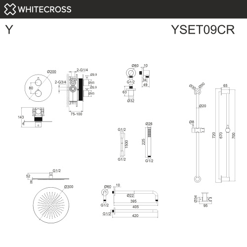 Душевая система Whitecross Y chrome YSET09CR встраиваемая - фото 3