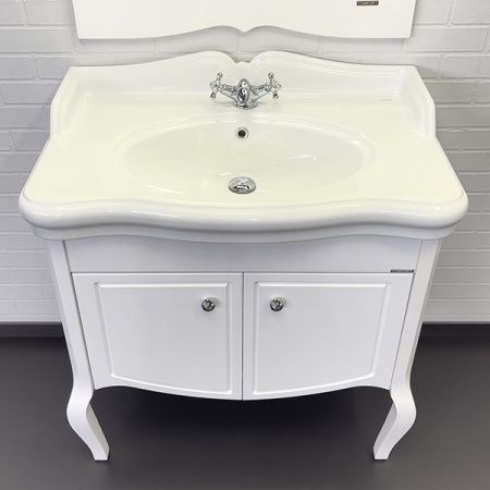 Тумба с раковиной Comforty Лувр 00004148935CF 90х60 напольная цвет белый