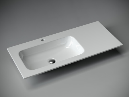 Раковина из сантехнического фарфора Ceramica Nova GRACE CN7014 101х46 накладная цвет белый 1 отверстие под смеситель