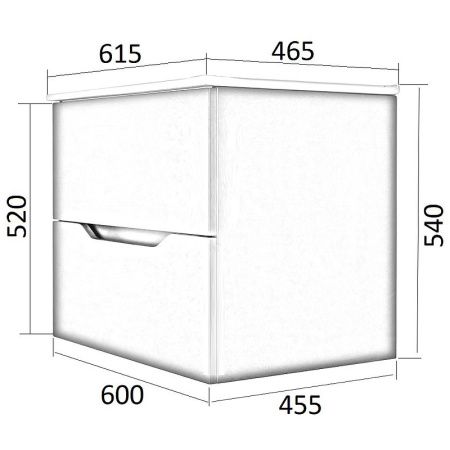 Тумба с раковиной Orange Line Li-60Tub+Ra 60х50 подвесная цвет черный