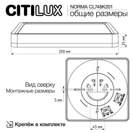 Светильник настенно-потолочный Citilux Norma (Норма) CL748K201