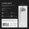 Ванна чугунная Vinsent Veron Concept VCO1507042H/VH0012GD 150х70 пристенная прямоугольная с ножками с ручками