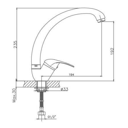 Смеситель для кухни Cron CN4137-2 на мойку хром